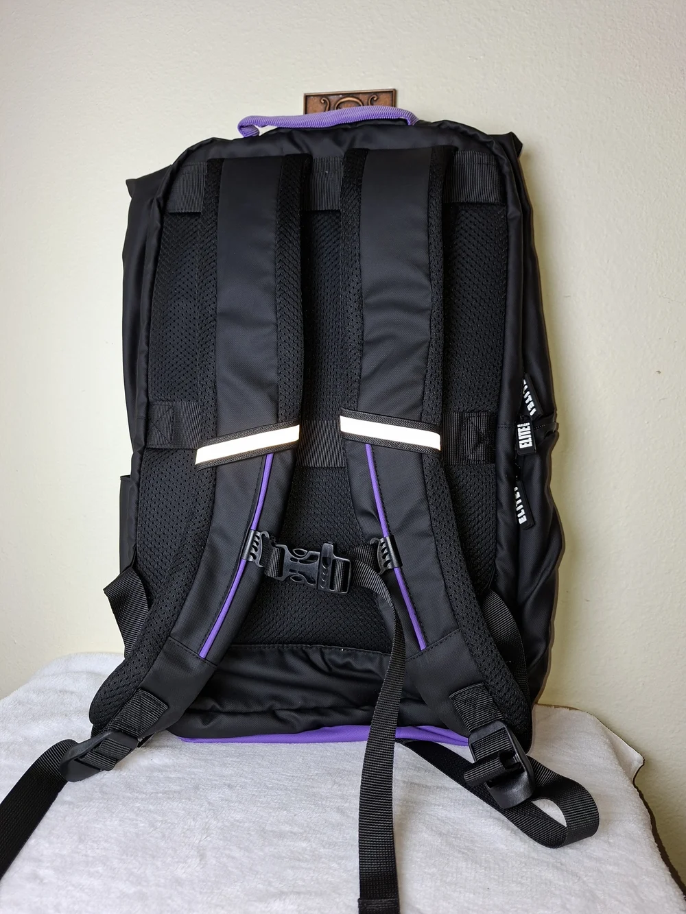 Black and Purple Roll-Top Backpack